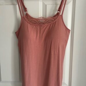 Amoena Women's Lace Detail Camisole - dusty rose color.